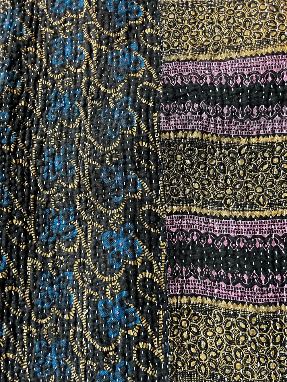 Nomad Purple & Gray Patchwork Kantha Handmade Vest. Stunning!! - Picture 9 of 14